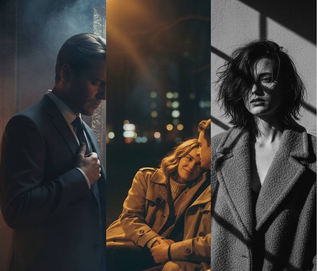 A dark and cinematic AI-generated portrait showing a man with an intense expression. The mood is moody and artistic with dramatic shadows and high contrast, reflecting the kind of emotional photos the tool can create.