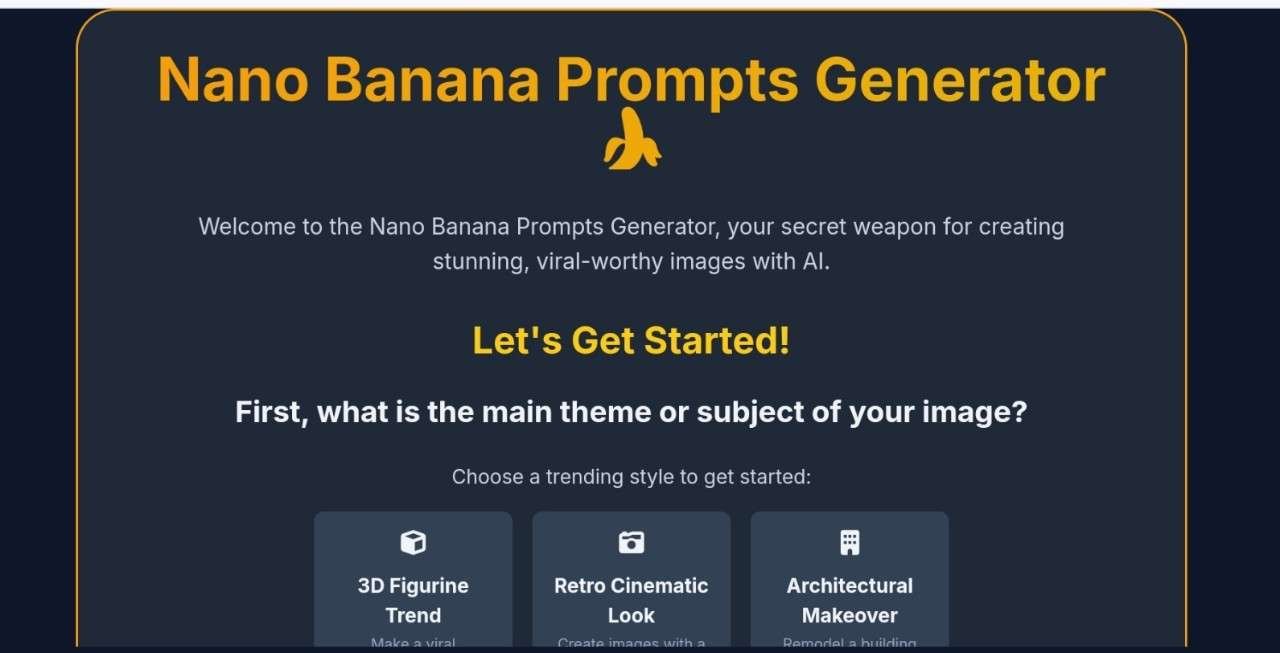 Prompts generator tool for Nano Banana image ai tool
